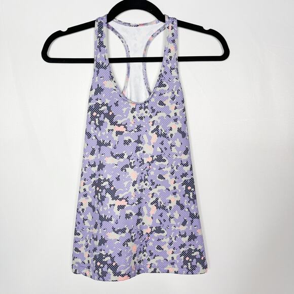 Ivivva by Lululemon Girls 12 Purple Camo Print Scoop Neck Racerback Tank Top - Picture 1 of 7